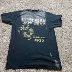 The Who Zurich 1972 T Shirt Mens L Black Concert Tour Band Graphic Short Sleeve